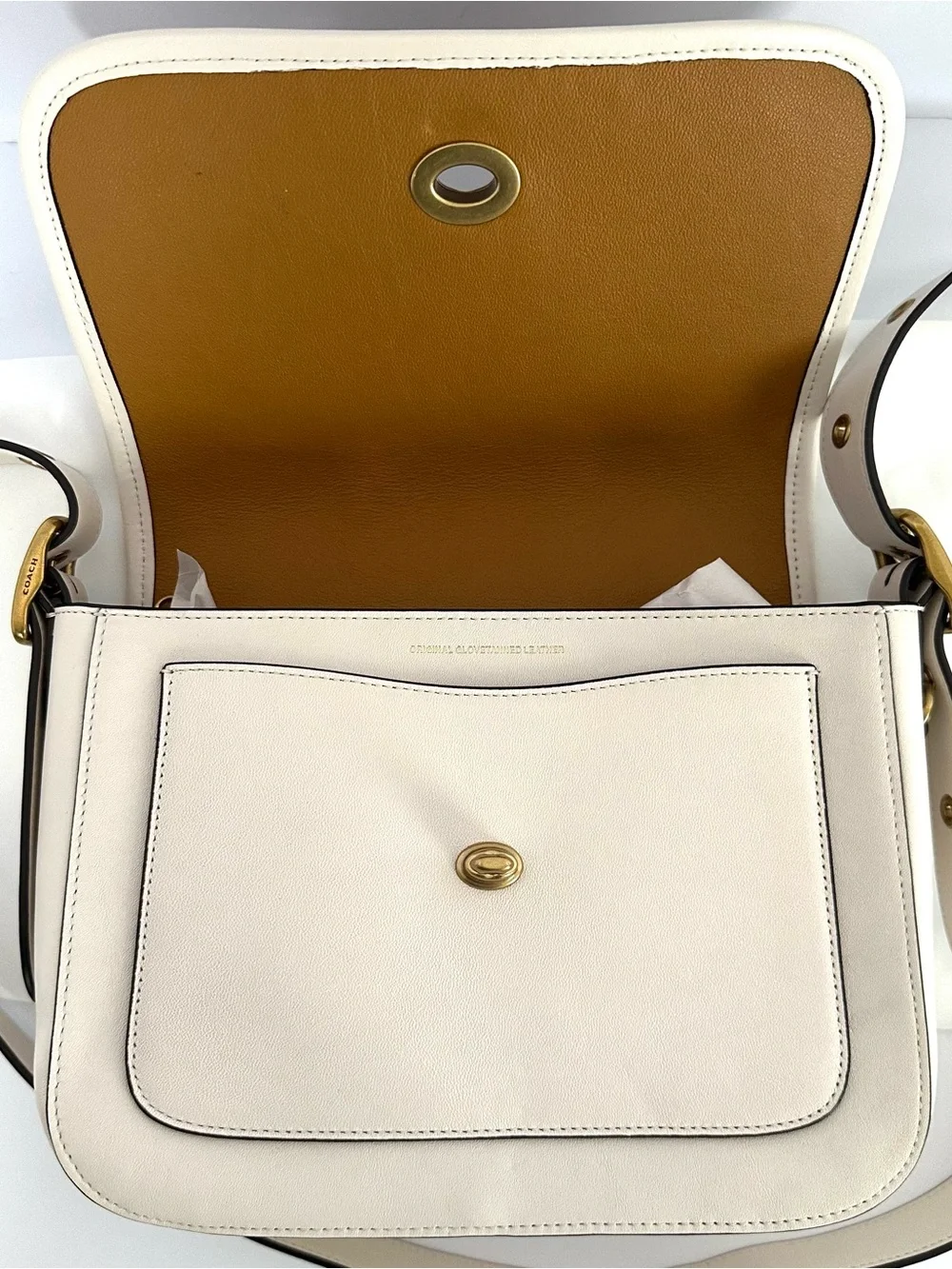 Authentic Coach Rambler Crossbody with Varsity Stripe in Chalk Multi 89139 | EUC